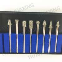 20pcs/set 3mm shank Rotary Diamond Pointer Bit Set Ni Coated